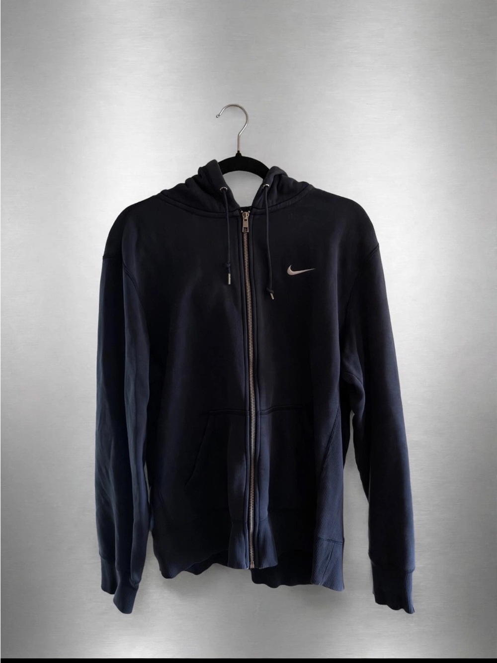 Nike Men's Navy Full-Zip Hooded Sweatshirt Large